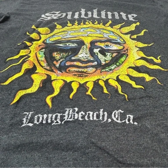 Sublime Band Sun Shirt Long Beach, California, dark gray T-shirt Graphic Tee Siz - Picture 2 of 5